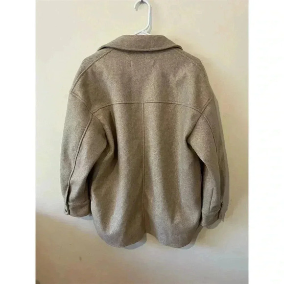 Zara Women's Brown 100% Polyester Drop-Sleeve Shacket Size S Casual - Picture 5 of 6